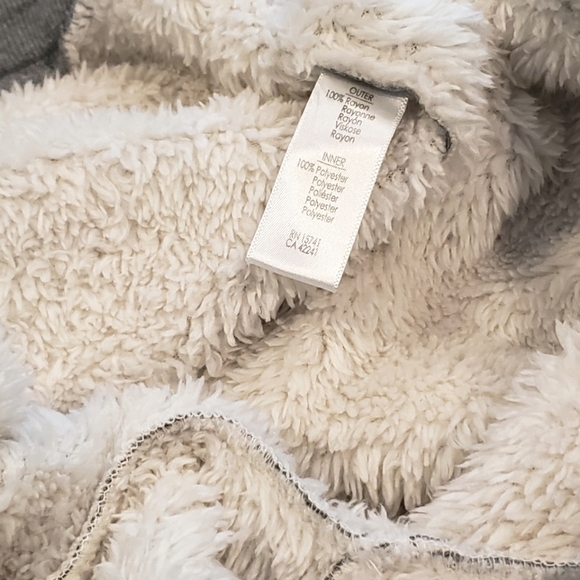 PJ Salvage Gray Plush Fleece Sherpa Lined Drawstring Lounge Shorts L - Picture 7 of 8